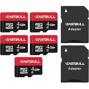 EASTBULL 8GB 10-Pack of Micro SD Cards, SD Memory Cards 8GB SD Cards Pack Full HD Video 90MB/s UHS-I U1 Micro SDHC Class 10 for Surveillance Security Cam (10 Units and 2 Adapters)