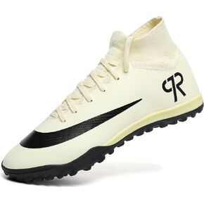 Boys Soccer Shoes Turf Youth Soccer Cleats Kids Spike TF High-Top Football Boots for Outdoor Training Club TF