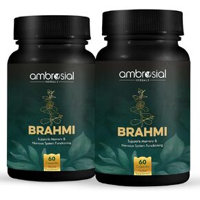 AMBROSIAL Brahmi Capsules 500 mg | Bacopa Monnieri Capsules | Gluten Free | Pack of 1-60 Capsules in Saudi Arabia