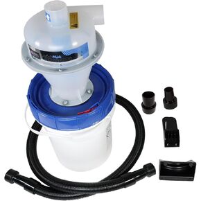 Wall Hung Assembled Quick Click Separator with 5 Gallon Locking Bin and 10 Ft. Commercial Dust Collection Hose
