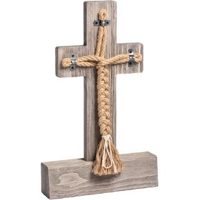 Wedding Cord of Three Strands Ceremony Cross; Barnwood & Rope Unity Candle Alternative