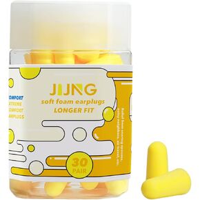 Soft Foam Earplugs, Longer Fit, 33db SNR, Set of 30 Pairs,Comfortable Ear Plugs for Sleeping, Snoring, Loud Noise and Travel