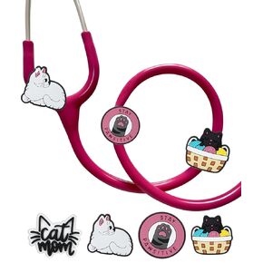 Plifal Stethoscope Charm Tag for Nurse - 5 Pieces Cute Squirrel Stethoscope Charm Raccoon Label Personalized Accessory Fit for MDF Littmann Various Style, Present for Ped Nurse, Doctor, Medical Worker