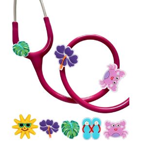 Plifal Stethoscope Charm Tag for Nurse - 5 Pieces Cute Squirrel Stethoscope Charm Raccoon Label Personalized Accessory Fit for MDF Littmann Various Style, Present for Ped Nurse, Doctor, Medical Worker