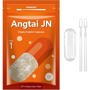 Empty Capsules Size 1 - Clear Gelatin Capsules Empty (500 Count) Gel Capsules Empty with Two Miro Lab Spoons - Pure Bovine Pill Capsule for DIY Your Own Supplements