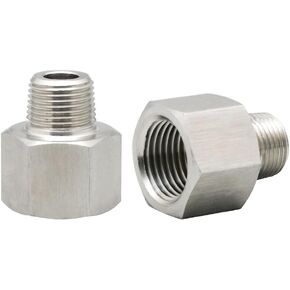 stainless steel 304 reducer nipple pipe fitting, NPT 1/2 to NPT 3/8 male thread straight connector, heavy duty hex adapter for water gas air fuel pipeline, 2900 psi