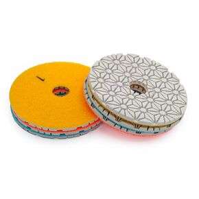 Diamond Polishing Pads 4 Inch Dry Polishing 7 Piece Set for Tile, Granite, Marble with Backer Pads