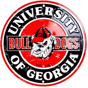 University Of Georgia Bulldogs 12" Circle Sign