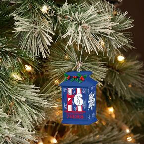 FOCO - NBA Basketball Team Holiday Light Up Lantern Xmas Christmas Tree Hanging Ornament (Philadelphia 76ers)