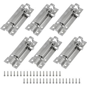 6Pcs 1.5" Barrel Bolt, Stainless Steel Sliding Lock Barrel Slide Bolt, Security Interior Exterior Door Window Latch with Mounting Screws to Keep You Safe and Private in Kuwait