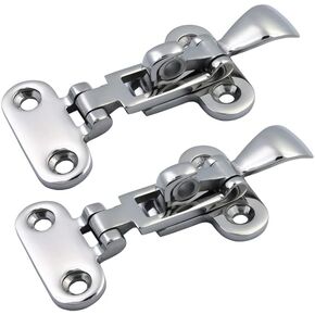 Anti-Rattle Latch Marine 316 Stainless Steel Lockable Hold Down Clamp Latch Cabinet Hardware Fasteners for Boat, Kayak, Tackle Boxes of 2 Pcs