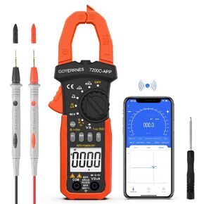 Digital Clamp Meter with T-RMS, 4000 Counts Auto-Ranging Multimeter for Precise AC/DC Voltage, Current, Resistanc, Capacitance, Frequency, Diode Testing, Continuity Checks, NCV Detection