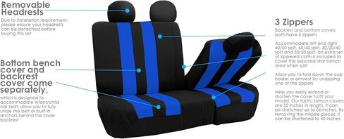 مجموعة FH Group Combo المكونة من ثلاثة صفوف من أغطية مقاعد السيارة المخططة الرائعة 7 مقاعد مع غطاء عجلة القيادة ومنصات حزام الأمان - تناسب عالمي لمعظم السيارات والشاحنات وسيارات الدفع الرباعي أو الشاحنات الصغيرة رمادي/أسود in Kuwait