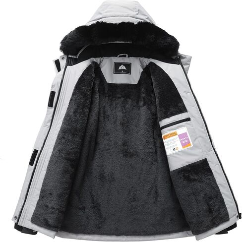 MOERDENG Women's Ski Jacket Waterproof Warm Winter Coat Hooded Snowboarding Jacket Versatile for Hiking & Winter Activities in Kuwait