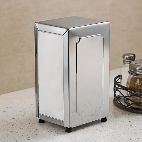 OCS Parts 6-Pack Tall-Fold Two-Sided Napkin Dispenser | Stainless Steel | Holds 150 6" x 13" Tall Fold Napkins | for Home Dining Room Tables, Kitchens, Restaurants, Food Trucks and Delis in Saudi Arabia