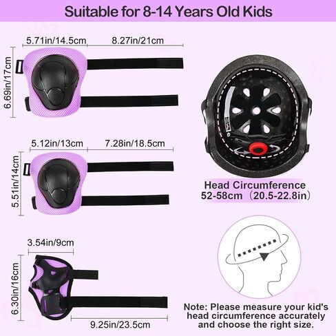 Kids Helmet, Bike Helmets for Kids 8-14 with Knee Pads and Elbow Pads Wrist Guards, Youth Girls Adjustable Bike Helmet with DIY Cat Ears Skateboard Helmet for Scooter Skating Cycling in Saudi Arabia