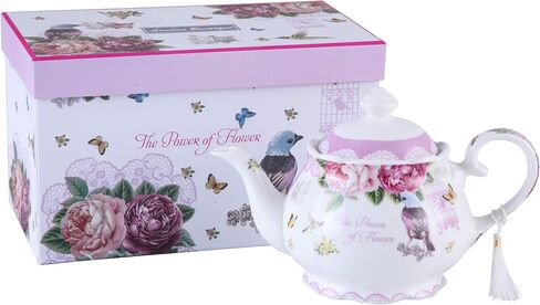 London Boutique Porcelain Teapot Sugar Bowl and Cream Milk Jug Shabby Chic Vintage Floral in Gift box 40oz (Cream & Sugar Set Rose Pink) in Saudi Arabia