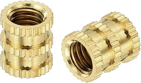 uxcell 200Pcs M5x10x7mm Knurled Insert Nut, Brass Double-Pass Insert Embedment Nuts 3D Printing Brass Nuts for 3D Printing Parts Laptop Automotive Plastic Shell in Saudi Arabia