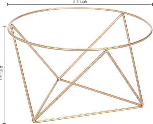 MyGift 10-Inch Gold Tone Metal Pizza Stand Riser with Geometric Design, Serving Plate Holder in Saudi Arabia