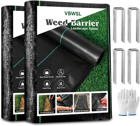 Weed Fabric Barrier Heavy Duty, 5FTx100FT 3.2oz Garden Weed Blocker Fabric, Landscaping Fabric, Weed Control Fabric Ground Cover Gardening Mat in Saudi Arabia