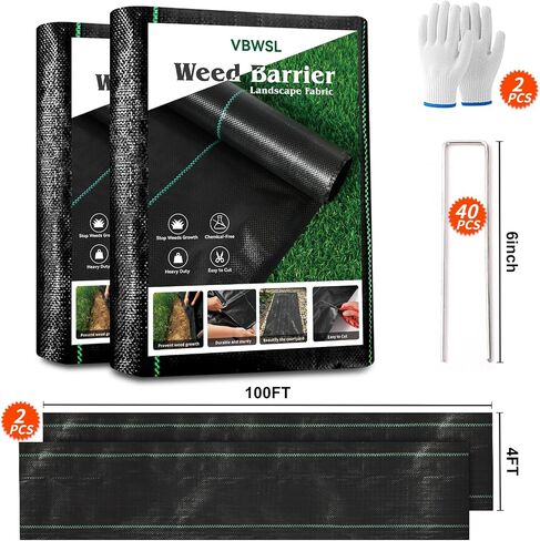 Weed Fabric Barrier Heavy Duty, 5FTx100FT 3.2oz Garden Weed Blocker Fabric, Landscaping Fabric, Weed Control Fabric Ground Cover Gardening Mat in Saudi Arabia
