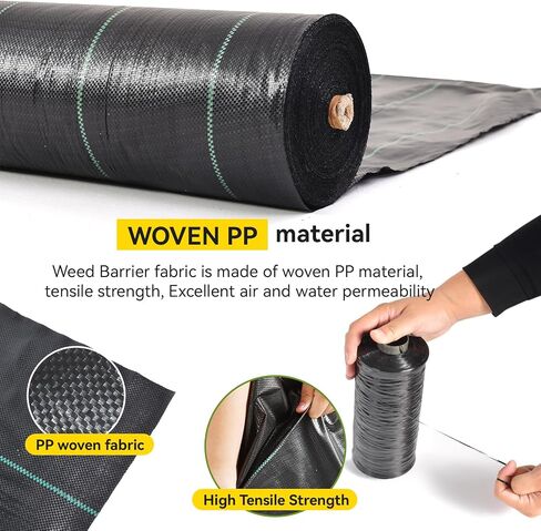 Weed Fabric Barrier Heavy Duty, 5FTx100FT 3.2oz Garden Weed Blocker Fabric, Landscaping Fabric, Weed Control Fabric Ground Cover Gardening Mat in Saudi Arabia