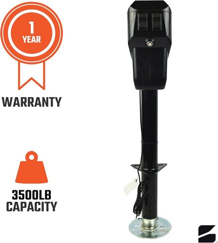 Bastion Distribution Power Tongue Jack | Electric or Manual Operation | A-Frame 3500LB Capacity | 12V | Front LED | for Trailers, Campers, and Boats in Kuwait
