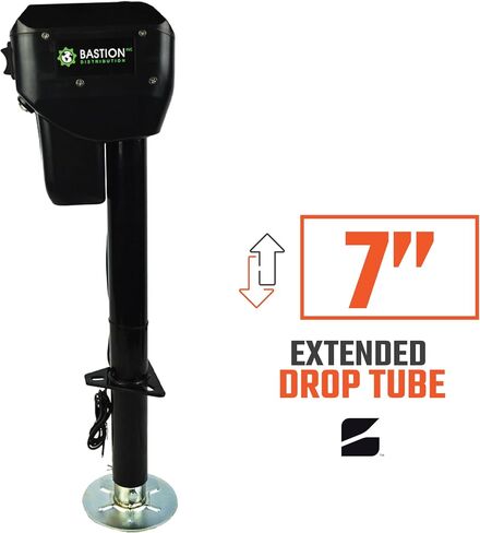Bastion Distribution Power Tongue Jack | Electric or Manual Operation | A-Frame 3500LB Capacity | 12V | Front LED | for Trailers, Campers, and Boats in Kuwait