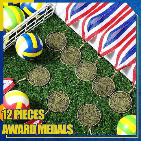 Misdary 12 Pack Medals with Neck Ribbons Team Participation Trophies for Kids Sports Awards Party Favors for Sports Competitions Celebration Gift in Saudi Arabia