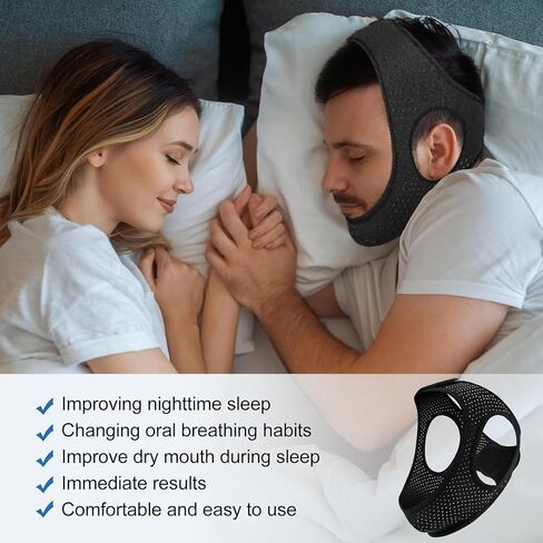 Anti Snoring Devices, Chin Strap for Sleeping, Breathable Stop Snoring Solution, Keep Mouth Closed for Men and Women, Comfortable Sleeping - Q1 in Saudi Arabia