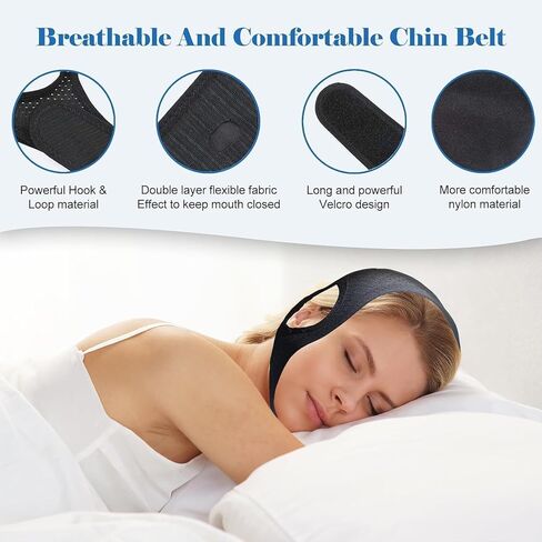 Anti Snoring Devices, Chin Strap for Sleeping, Breathable Stop Snoring Solution, Keep Mouth Closed for Men and Women, Comfortable Sleeping - Q1 in Saudi Arabia