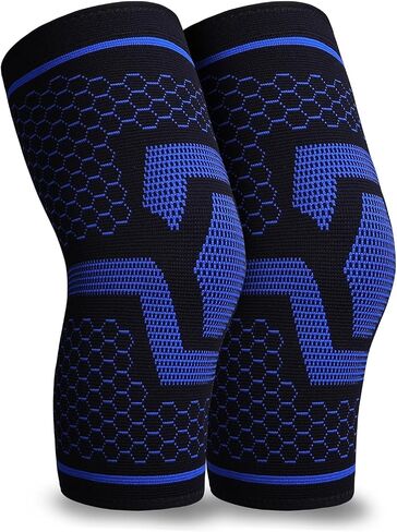 KUBAO Knee Brace Knee Sleeves Weightlifting Knee Compression Sleeve Wrestling Knee Pads Basketball Knee Pads Knee Brace For Meniscus Tear Knee Support For Men Yoga Knee Pads Navy Blue XXL in Saudi Arabia