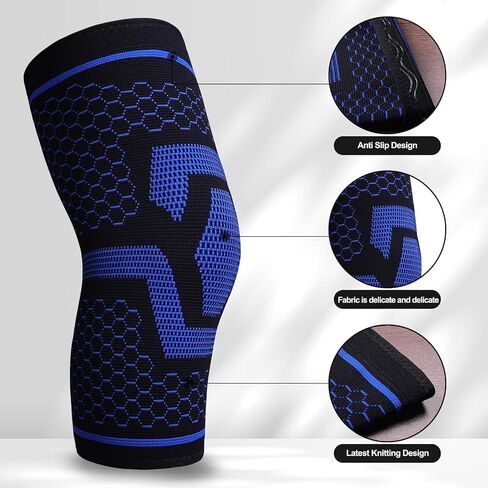 KUBAO Knee Brace Knee Sleeves Weightlifting Knee Compression Sleeve Wrestling Knee Pads Basketball Knee Pads Knee Brace For Meniscus Tear Knee Support For Men Yoga Knee Pads Navy Blue XXL in Saudi Arabia