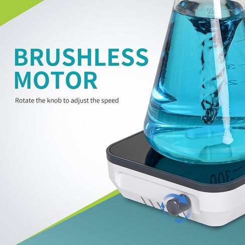 LICHEN Magnetic Stirrer with Stirring Bar, 1500RPM Mini Stir Plate Brushless DC Motor Magnetic Mixer Max Liquid Stirring Capacity 2000ml in Saudi Arabia