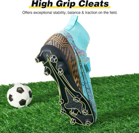GINNI Kids Firm Ground Soccer Cleats Boys Girls Athletic Soccer Shoes Youth Outdoor Football Cleats Lightweight Breathable FG/AG Baseball Cleats Football Boots Shoes for Toddler/Little Kids/Big Kids in Saudi Arabia