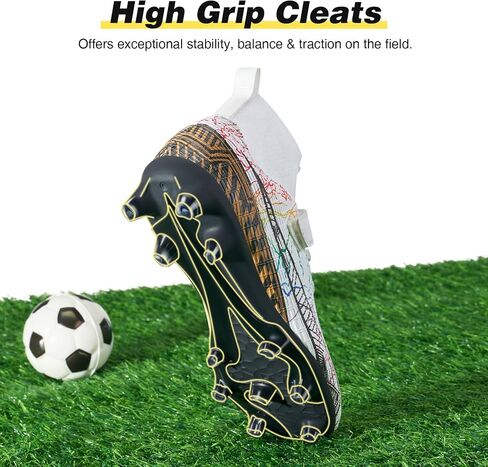 GINNI Kids Firm Ground Soccer Cleats Boys Girls Athletic Soccer Shoes Youth Outdoor Football Cleats Lightweight Breathable FG/AG Baseball Cleats Football Boots Shoes for Toddler/Little Kids/Big Kids in Saudi Arabia