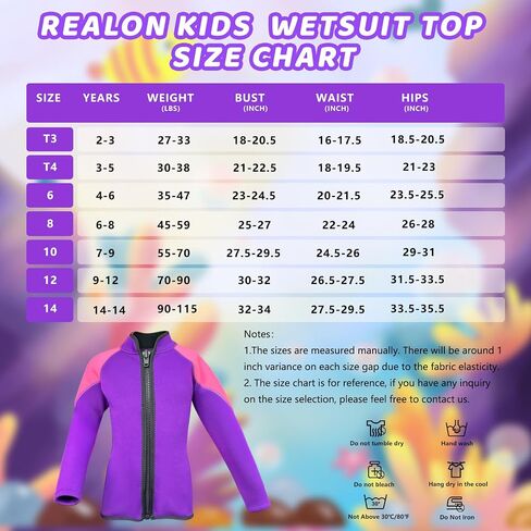 Kids Wetsuit Top for Girls 2mm Neoprene Jacket Long Sleeve Front Zipper Swimsuit Keep Warm Swimwear for Surfing Swimming Diving in Saudi Arabia