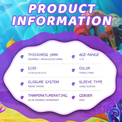 Kids Wetsuit Top for Girls 2mm Neoprene Jacket Long Sleeve Front Zipper Swimsuit Keep Warm Swimwear for Surfing Swimming Diving in Saudi Arabia