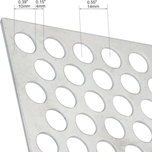 Xadnitu 1 قطعة صفائح معدنية مثقوبة من الألومنيوم مقاس 11.7 بوصة × 5.9 بوصة × 0.06 بوصة (1.52 مم) ألواح شبكية من الألومنيوم شاشة شبكية معدنية مزخرفة مع فتحات 0.4 بوصة للتهوية والتدخين in Kuwait