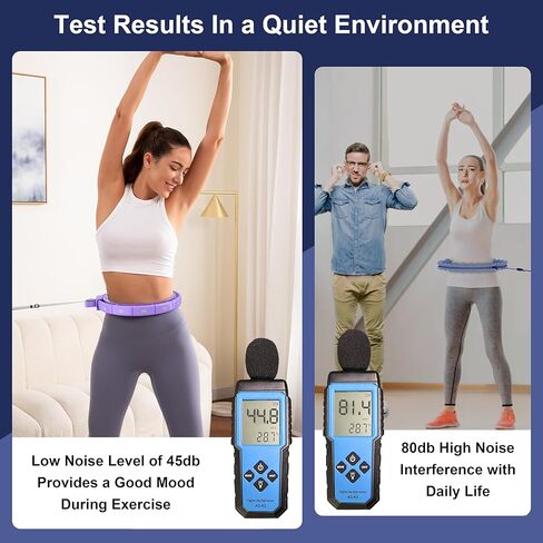 طوق مرجح لفقدان الوزن للبالغين - دائرة لياقة خصر ذكية صامتة مقاس 50 بوصة مع كرة - معدات تمرين عضلات البطن للمنزل باللون الأرجواني in Kuwait