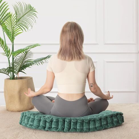 Floor Pillow for Adults, Meditation Cushion for Sitting or Yoga, Classroom Seating for Kids with Velcro Fastener, Pizza Cushion 28"*28" in Saudi Arabia