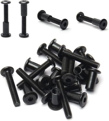 Yinpecly 10Pcs Screw Post Fit for 5/16"(8mm) Hole Dia, Male M6x12mm Belt Buckle Binding Bolts for Scrapbook Photo Albums Binding and Leather Saddles Purses Belt Repair, Carbon Steel Black Tone in Saudi Arabia