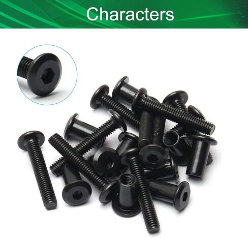 Yinpecly 10Pcs Screw Post Fit for 5/16"(8mm) Hole Dia, Male M6x12mm Belt Buckle Binding Bolts for Scrapbook Photo Albums Binding and Leather Saddles Purses Belt Repair, Carbon Steel Black Tone in Saudi Arabia