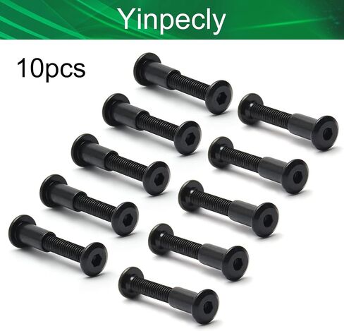 Yinpecly 10Pcs Screw Post Fit for 5/16"(8mm) Hole Dia, Male M6x12mm Belt Buckle Binding Bolts for Scrapbook Photo Albums Binding and Leather Saddles Purses Belt Repair, Carbon Steel Black Tone in Saudi Arabia