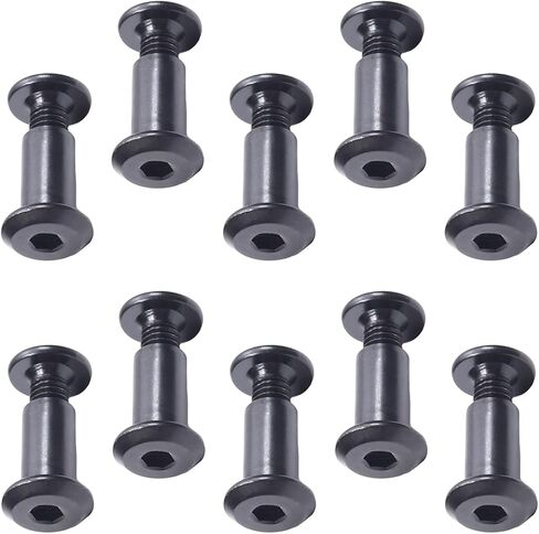Yinpecly 10Pcs Screw Post Fit for 5/16"(8mm) Hole Dia, Male M6x12mm Belt Buckle Binding Bolts for Scrapbook Photo Albums Binding and Leather Saddles Purses Belt Repair, Carbon Steel Black Tone in Saudi Arabia