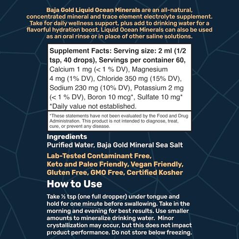 Baja Gold Liquid Ocean Minerals, 4 Fl. Oz. Tincture in Saudi Arabia