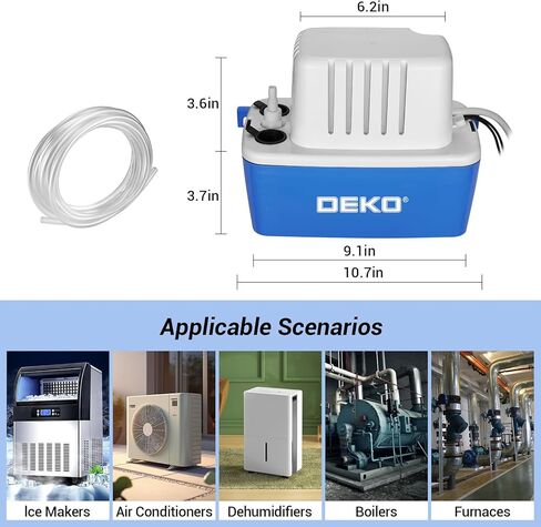 مضخة المكثفات لجهاز إزالة الرطوبة AC: مضخة إزالة المكثفات الأوتوماتيكية DEKOPRO AC للفرن HVAC مع أنابيب مفتاح الأمان in Kuwait
