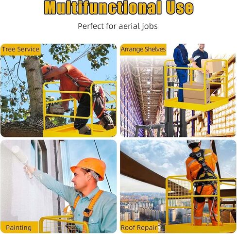 Forklift Safety Cage, 36"x36" inch Heavy Duty Collapsible Forklift Work Platform,1200LBS Capacity with 4 Universal Wheels, for Most Aerial Jobs in Kuwait