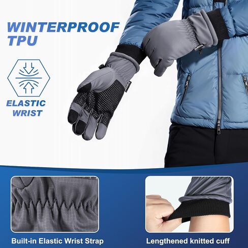 Sukeen -5℉ Winter Warm Gloves for Men Women,Windproof Ski Gloves Anti-slip Cold Weather Glove with Thick Plush for Outdoor in Saudi Arabia
