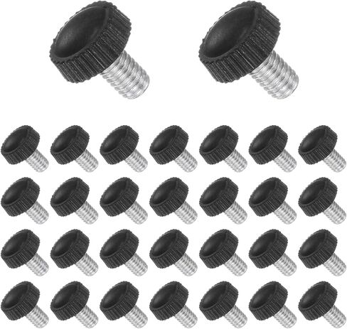 مقابض برغي الإبهام، خيط ذكر M5 × 12 مم، مقبض مقابض يدوية برأس مستدير أسود، (التطبيقات: لمخارط الآلات)، 30 قطعة in Saudi Arabia